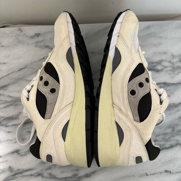 Saucony Shadow 6000 Cream and Black Sneakers Mens Sz 11.5 - Picture 10 of 14
